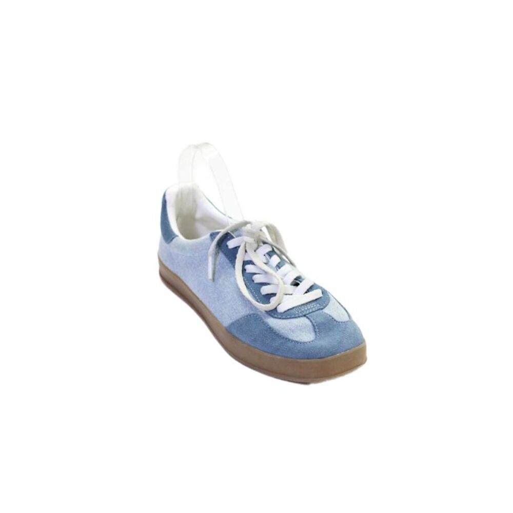 Play Jeffery Campbell Mens Suede and Denim Colorblocked Sneakers Blue Size 8